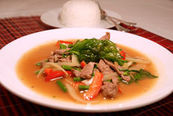 thai stir fried chillies and basil